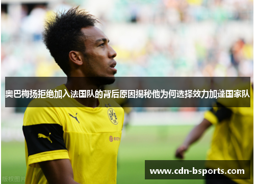 奥巴梅扬拒绝加入法国队的背后原因揭秘他为何选择效力加蓬国家队 奥巴梅扬拒绝加入法国队的背后原因揭秘他为何选择效力加蓬国家队