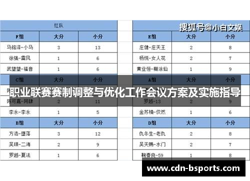 职业联赛赛制调整与优化工作会议方案及实施指导