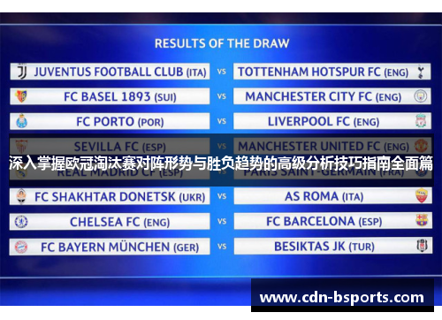 深入掌握欧冠淘汰赛对阵形势与胜负趋势的高级分析技巧指南全面篇